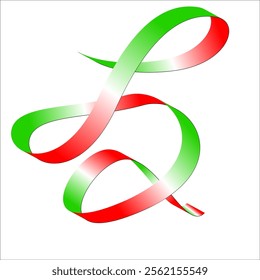 red white green flag color gradient ribbon vector eps