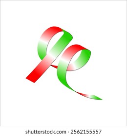 red white green flag color gradient ribbon vector eps