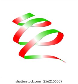 red white green flag color gradient ribbon vector eps