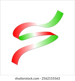 red white green flag color gradient ribbon vector eps