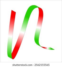 red white green flag color gradient ribbon vector eps