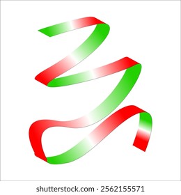 red white green flag color gradient ribbon vector eps