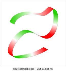 red white green flag color gradient ribbon vector eps