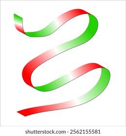 red white green flag color gradient ribbon vector eps