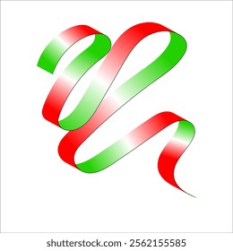 red white green flag color gradient ribbon vector eps