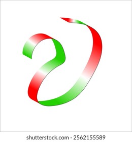 red white green flag color gradient ribbon vector eps