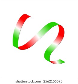 red white green flag color gradient ribbon vector eps