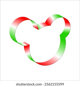 red white green flag color gradient ribbon vector eps