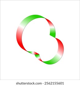 red white green flag color gradient ribbon vector eps