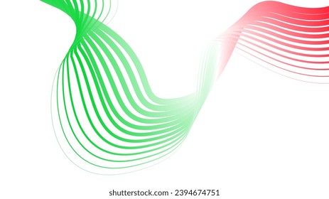 red white green flag colour gradient background abstract wavy tech lines 