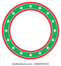 Ein roter, weißer und grüner Sternenkreis in walisischen Flaggenfarben als Hintergrund auf weißem Kopienhintergrund