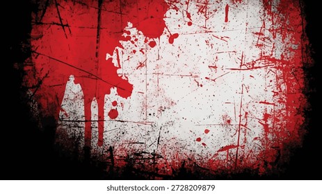 Fundo abstrato Grunge vermelho e branco com mancha de tinta