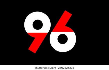Red White Half Modern Number Logo