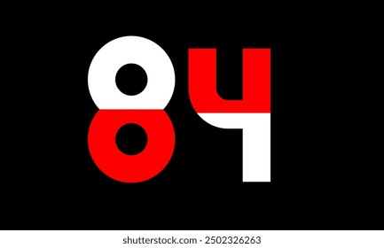 Red White Half Modern Number Logo