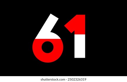 Red White Half Modern Number Logo