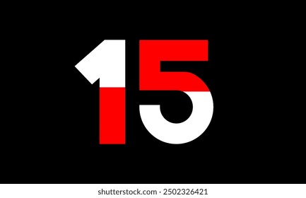 Red White Half Modern Number Logo