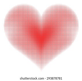 Red And White Halftone Heart