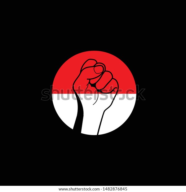 Red White Hand Vector Illustration Stock Vector (Royalty Free) 1482876845
