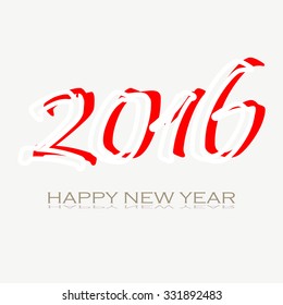 Red and white happy new year 2016