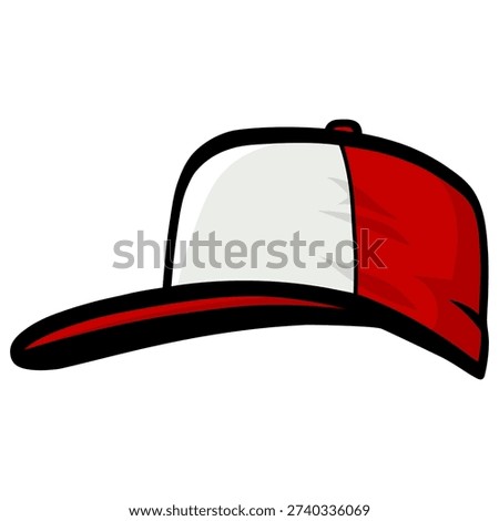 Red and White Hat Cap Illustration Vector