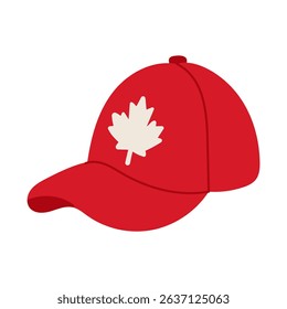 A red and white hat with a maple leaf on it