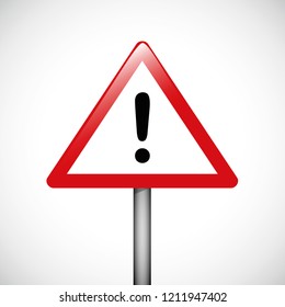 red and white hazard warning attention sign vector illustration EPS10