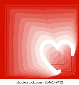 Red white heart abstract background