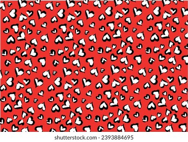 red and white heart seamless pattern vector design.Valentine days. Love and romantic seamless