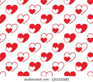 Red White Hearts Seamless Pattern Vector Stock Vector (Royalty Free ...