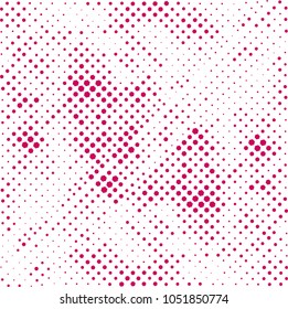 red And White hexagon Spots Background Pattern. Seamless Image Backdrop. Modern Art Poster, Cover, Banner
