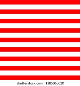 Red and white horizontal lines background. Vector.