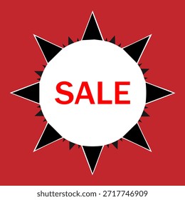 Un icono rojo y blanco con la palabra en negrita 'SALE'. Un diseño maravilloso para promociones de ventas, campañas de marketing, Anuncios y anuncios para varias tiendas.