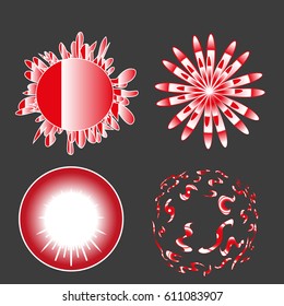 red and white icons