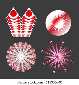 red and white icons