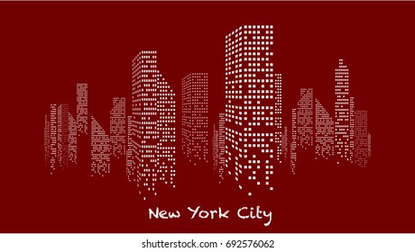 Red and white illuminated Building under construction, skyscrapers and flat, light, stage, home, house