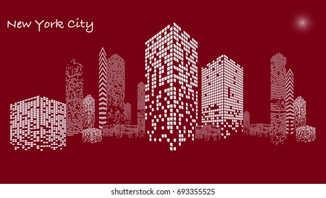 Red and white illuminated Building under construction, skyscraper, building, light, floor, dwelling, house