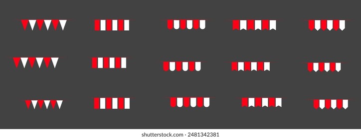 Rot Weiß Indonesien Banner Vektorgrafik Set Illustration