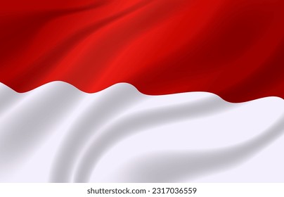 Red white Indonesia flag background with copy space for text, patriotic Indonesia independence day vector