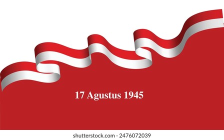 Indonesische Flaggenecke, Vektorillustration Indonesien Unabhängigkeitstag Banner oder Poster