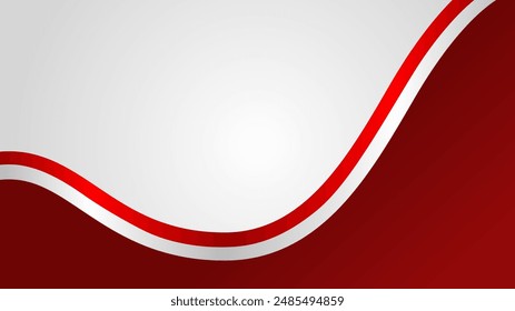 Red and white Indonesian flag gradient template background with empty space for your text. Indonesia Independence Day template background