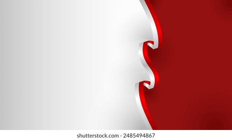 Indonesische Flagge mit rotem und weißem Verlauf Vorlage Hintergrund mit leerem Platz für Ihren Text. Indonesien Unabhängigkeitstag Vorlage Hintergrund