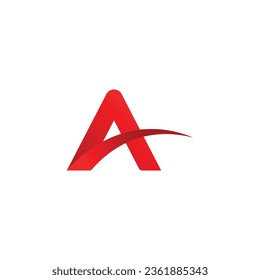 Red and white  Initial letter A logo and wings symbol. Letter A Logo. A Letter Design Vector,
 simple letter a logo template