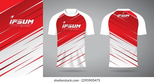 plantilla de diseño de camisetas uniformadas de jersey blanco rojo