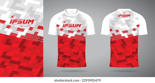 red white jersey sport uniform shirt design template