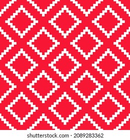 Red and white kilim seamless pattern.