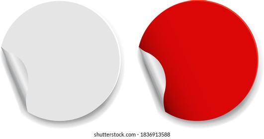 Red And White Labels White Background With Gradient Mesh, Vector Illustration
