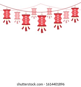Red and White Lanterns Decoration for Chinese New Year