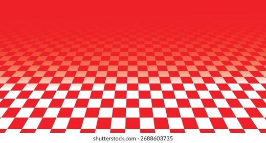Red and white lattice vector illustration alternating into square shape medium size. modern