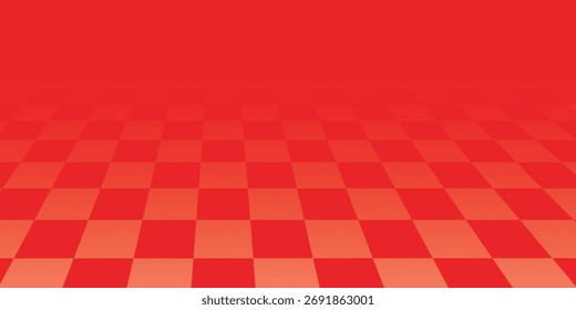 Red and white lattice vector illustration alternating into square shape medium size.