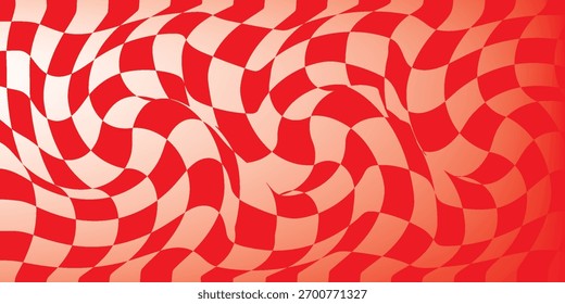 Ilustración vectorial de celosía roja y blanca alternando en forma cuadrada tamaño Mediano. eps 10

